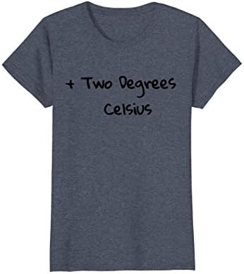 Womens two degrees celsius global warming tshirt Medium Heather Blue