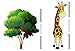 Wild Safari Animal Wall Stickers for Nursery Playroom | Jungle Theme Peel & Stick Lion Giraffe Colorful Kids Wall Decal by Dekosh