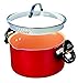 Red Copper Better Pasta Pot by BulbHead, Locking Handles and Straining Lid