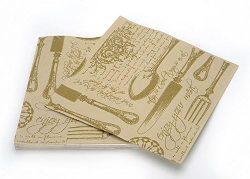 SimuLinen Gallery Disposable Dinner Napkins – Decorative, Linen-Feel, Elegant & Cloth-Like – BROWN and GOLD - Absorbent & Durable - Weddings, Parties and Holidays! – Perfect Size: 16"x16" Pack of 50