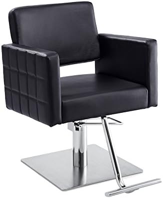Gwyneth Beauty Chair, Black, Flat Square Base By Standish Salon Goods