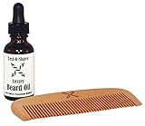 TestOShave #1 Wood Beard Comb And Beard Oil Combo. Won't Scratch Like Plastics And Won't Cause Beardruff. Comes With Free Full 1 Oz. Doctor Developed Beard Oil With Testosterone Booster Pine Pollen And Tribulus. 100% Guaranteed And Great Price.