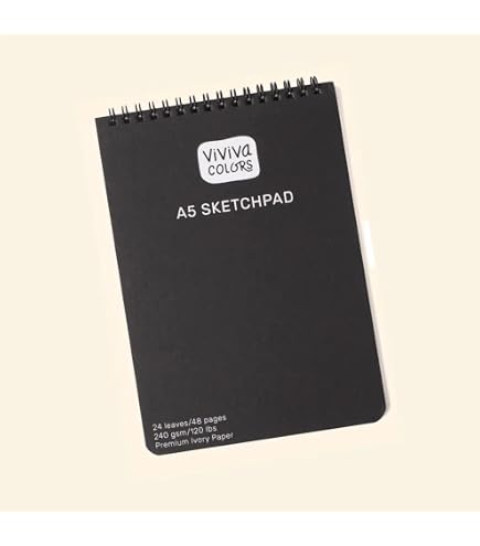 Viviva A5 Sketchbook - 64 Pages Mixed Media Paper, 240gsm Ivory, Sweden Made, Vegan Leather