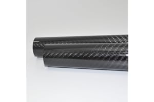 Abesterxox 1pcs Roll Wrapped Carbon Fiber Tube/Tubing/Shaft OD 20mm X ID 14mm X Length 500mm 3K Glossy Twill Weave Surface