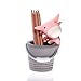 BuBu Pen and Pencil Holder Cute Cow Design Gray/Pink Desk Organizer