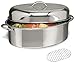 Gibson Home Stainless Steel Top Roast 16-Inch Oval Roaster Pan with Lid and Rack