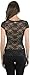 ToBeInStyle Women's Full Lace Scoop Neck Short Sleeve Top - Black - Large