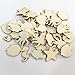 50pcs Pieces Wooden DIY Crafts Wooden Cutouts Ornaments