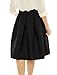 Allegra K Women's Pleated Floral Jacquard A-line Midi Skirt S Black