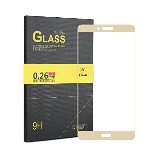 Huawei Honor Note 8 Screen protector, KuGi ® Huawei Honor Note 8 - High Quality Full Cover 9H Hardness HD clear Tempered Glass Screen Protector for Huawei Honor Note 8 smartphone(Gold)
