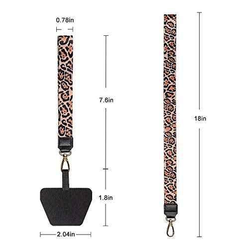 Phone Lanyard, COCASES Wrist Lanyard and Neck Lanyard for Keys ID Badge Set Phone Tether for iPhone, Galaxy & Most Smartphones (Yellow Leopard) - Thumbnail 5