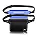 HEETA Waterproof Pouch, Screen Touch Sensitive Waterproof Bag with Adjustable Waist Strap - Keep Your Phone and Valuables Dry - Perfect for Swimming Diving Boating Fishing Beach Black & Blue L