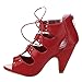 CB97 Women's Mid Heel Peep Toe Studs Gladiator Style Sandals