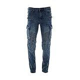 Bleecker & Mercer - Men's Denim Cargo Pack Moto Jeans - Indigo