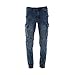 Bleecker & Mercer - Men's Denim Cargo Pack Moto Jeans - Indigo
