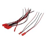 uxcell 5 Pairs 22AWG Wire Cable w JST M F Connector for RC Battery Motor