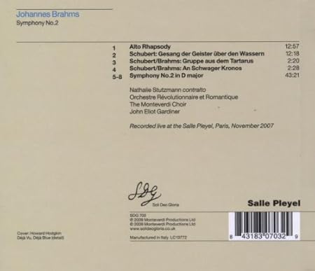 Brahms Schubert John Eliot Gardiner Orchestre Revolutionnaire Et Romantique Monteverdi Choir Natalie Stutzmann Symphony No 2 Alto Rhapsody Amazon Com Music