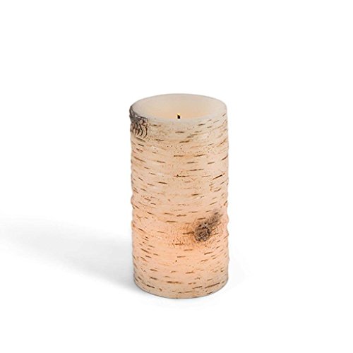 Everlasting Glow 43854 3x6 Birch LED Candle, Timer Christmas, 4InL x 4InW x 6.5InH, Brown