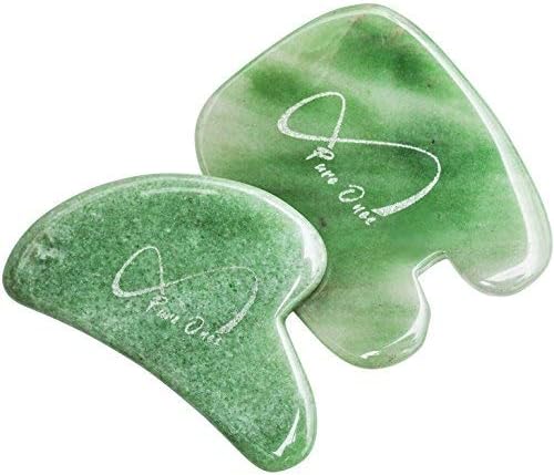 Premium Gua Sha Tools Scraping Massage Set | Made of 100% Real Jade | Release Natural Trigger Points | Great for Face, Neck, Back, Arms, Legs and Body | Free Storage Bag and Beginner Guide!