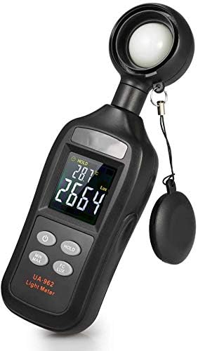 Nfudishpu Light Meter, Handheld Digital Lux Meter Illuminometer Luminometer Photometer Luxmeter Light 0-200000 Lux with Max/Min/Data Hold Mode LCD Display