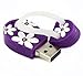 16GB USB Flash Drive with Flower Pattern Beach Sandal Shape (Dark Purple)