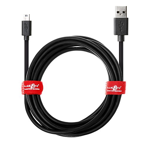 JuicEBitz 4m USB A to MINI B 22AWG Fast Data Charger Cable Lead compatible with DashCam/SatNav inc. NextBase 522/512GW, 422/412GW, 402G, 322/312GW, 212G, DUO HD etc (Black)