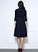 Miusol Women's Deep-V Neck Classical Bow Belt Vintage Casual Swing Dress (X-Large, Navy Blue)