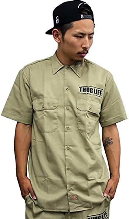 Amazon 3391 Thuglife サグライフ 半袖シャツ Thug Angular Shape Shirts カーキ シャツ 通販