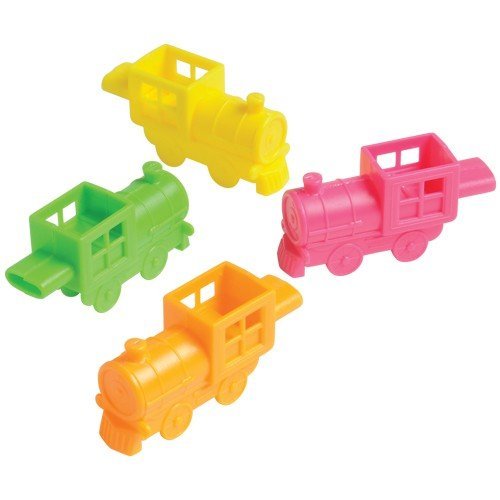 HAPPY DEALS ~ Favors for Kids (36 Pieces) Plastic Train Whistles Perfect for Birthday Party Favors, Kid's Game Prizes,, Goody Bag Fillers
