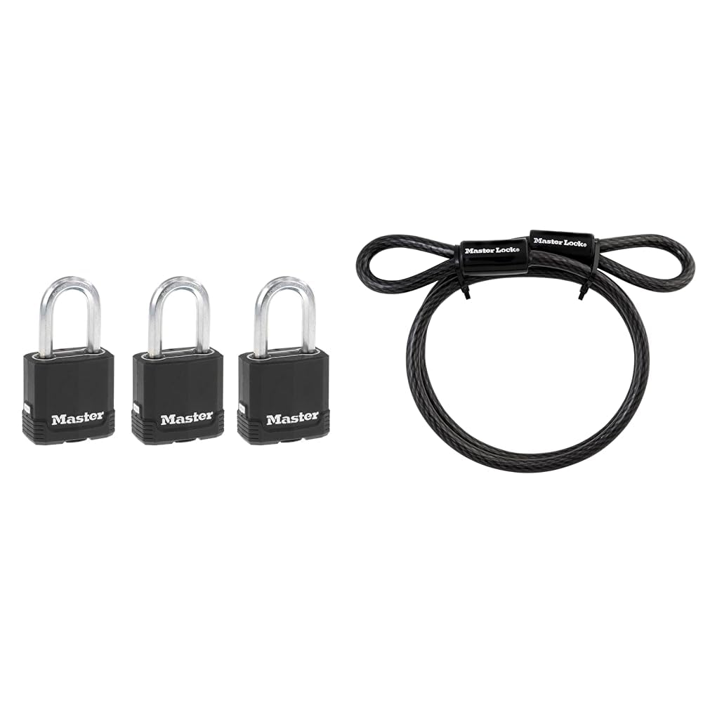 Master Lock 3 Pack Weatherproof Padlocks with