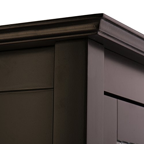 Elegant Home Fashions Chesterfield Collection Floor Cabinet with One Door and One Drawer, Espresso