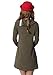 Levaca Womens Long Sleeve Button Deco Neck Loose Casual Tunic Dress Army Green M