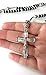 Shiny Jewelers USA Men's Hip Hop Jesus Cross Rosary Acrylic Beaded Long Fashion Necklace (Silver/Black)