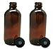 Oils For Everything 16 oz Glass Amber Bottles 2 Pack with Poly Seal Cap to Store Your Natural Cleaning Supplies, DIY Essential Oil Recipes or Beauty Fragrances