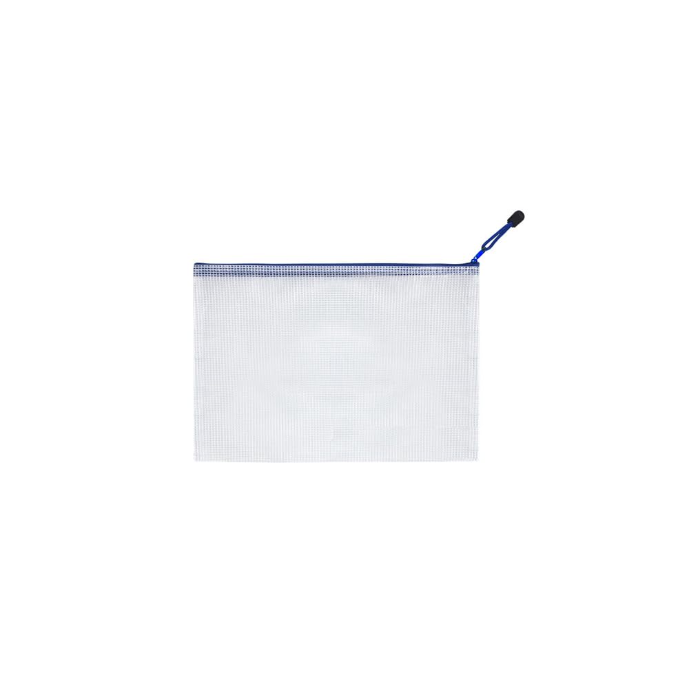 Photo 1 of HLDInie Mesh Zipper Pouch Bag,A3 Zipper Bag for Organizing Storage, Waterproof Zipper Pouch, 17" x 12"/44cm x 32cm, File Bag for School and Office Supplies (Blue)