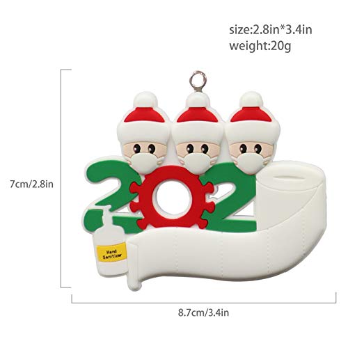 Christmas Tree Ornaments 2021 Party Decorations with Ribbon Creative Gift Product for 1-7 Family Members and Friends(White, 3)