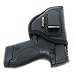 IWB Gun Holster Fits Glock 26/27 / 33, Shield, XDS, Taurus 709, Taurus Pro C, Walther P22, Beretta Nano, SCCY Sky, Ruger LC9 by Houston - Black Eco Leather Concealed Carry Soft (Left)