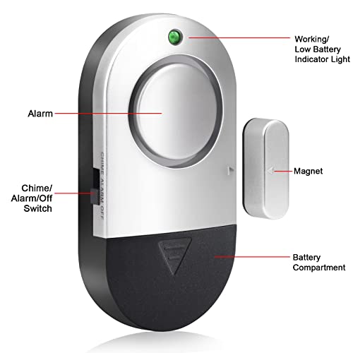 Door Window Alarm, Toeeson 120 DB Alarms for Kids Safety,Burglar Alert
