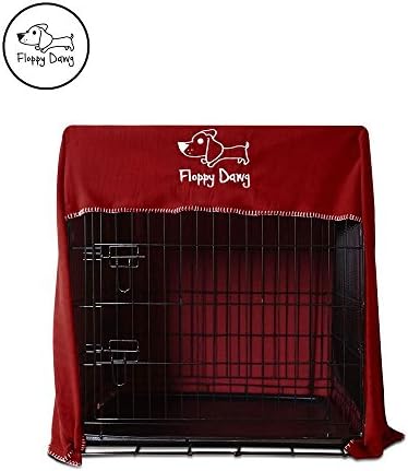 Floppy Dawg Crate Cover. Fits 42 Inch Dog Crates or Smaller. Easy to Put On, Take Off, and Adjust. Doubles as a Comfy Blanket. Royal Red Lightweight and Breathable Polar Fleece.