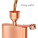 Copper Flask for Liquor for Men: 8oz Flask + Funnel + Pouch + Deluxe Gift Box Set. Copper Gifts for 7th Anniversary for Him. Men's Hip Flask. Engraved WellDeserved