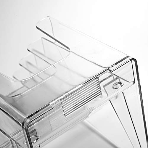 MaxGear 4-Inch Wide 4 Tier Clear Acrylic Brochure Holder,Wall Mount or Counter Top Use(4 Pack)