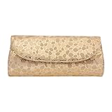 BMC PU Leather 2 Zipper Pocket Magnetic Snap Chain Shoulder Strap Evening Clutch