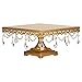 Amalfi Decor 12 Inch Square Cake Stand, Dessert Cupcake Pastry Candy Display Plate for Wedding Event Birthday Party, Metal Pedestal Holder with Crystals, Gold