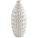 Amazon Brand – Stone & Beam Jug shape Modern Oval Pattern Decorative Stoneware Vase, 11.1 x 5 in, Off-White