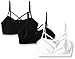 Pink House Big Girls' 3 Piece Criss Cross Seamless Bralette, Black/Black/White, One size