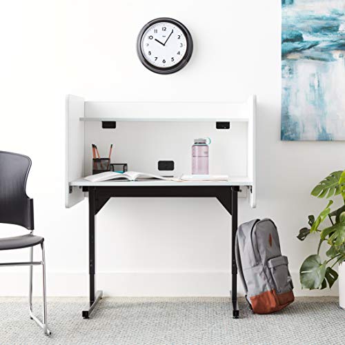 Balt 89789 Adjustable Study Carrel Workstation, Gray Laminate, 38.25" - 46.25"H x 37"W x 24"D