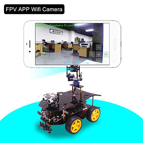Yahboom Ultimate Starter Kit for Raspberry Pi 3 B+ HD Camera Programmable Smart Robot Car Kit with 4WD Electronics Education DIY Kit for Teens （Raspberry Pi not Include） - Thumbnail 2