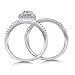 BERRICLE Sterling Silver Halo Wedding Engagement Rings Cushion Cut Cubic Zirconia CZ Ring Set for Women, Rhodium Plated Size 4-10