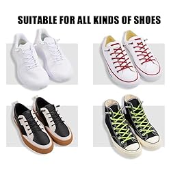 AOLLRUIRLL 2 Pairs Elastic No Tie Shoelaces For