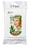 Royal Basix Green Tea Scented Facial Wipes 2 Pack with Aloe & Vitamin E Makeup Remover